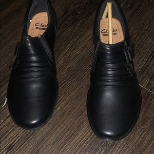Black leather brand new Clark’s shoes